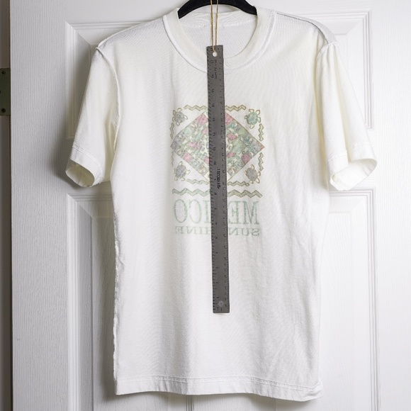 Vintage Travel T-Shirt Mexico Cream Green Red Turtle Graphic - Picture 4 of 5